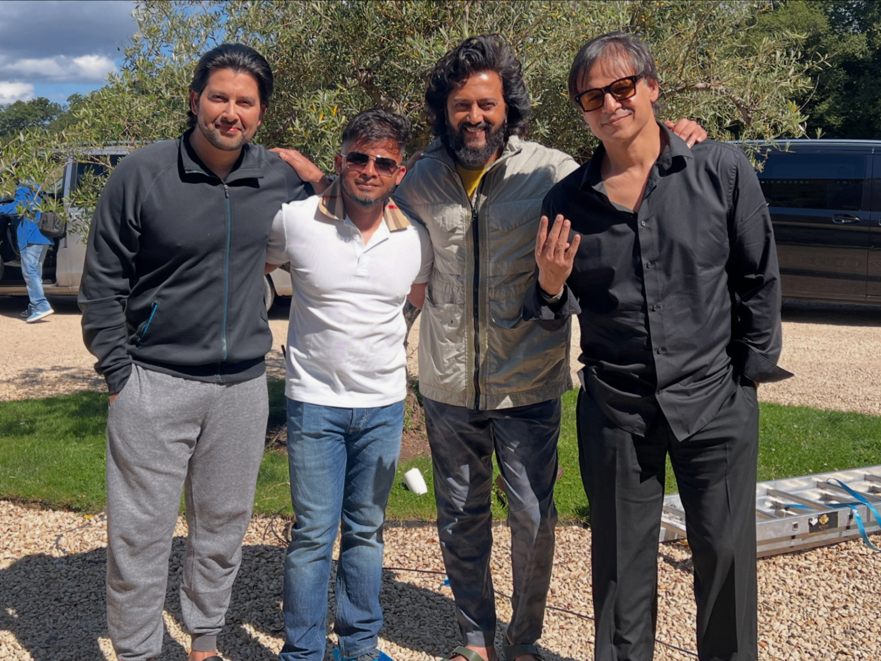 HC Films producer with cast on London shoot